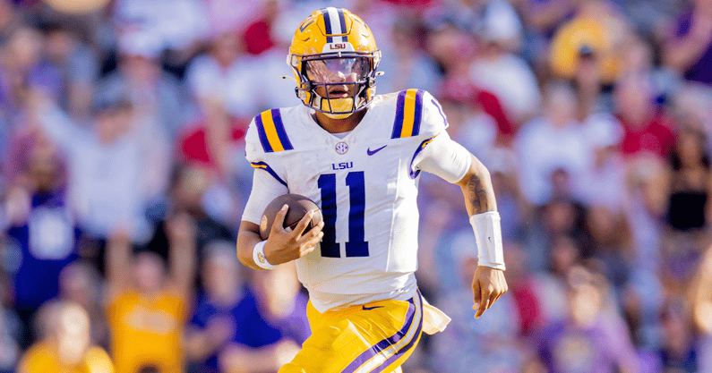 LSU QB Michael Van Buren (Photo: © Stephen Lew-Imagn Images)